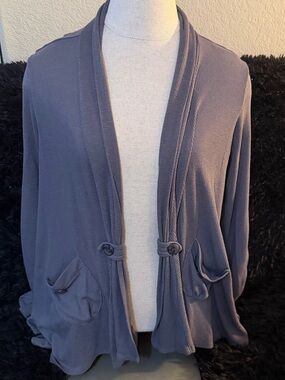 Love By Design Slate Gray Open Front Cardigan